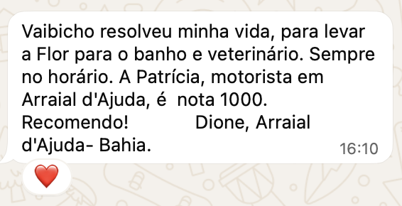 Avaliação de Dione via WhatsApp