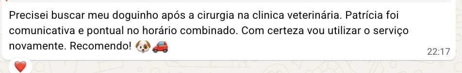 Avaliação de Eric via WhatsApp